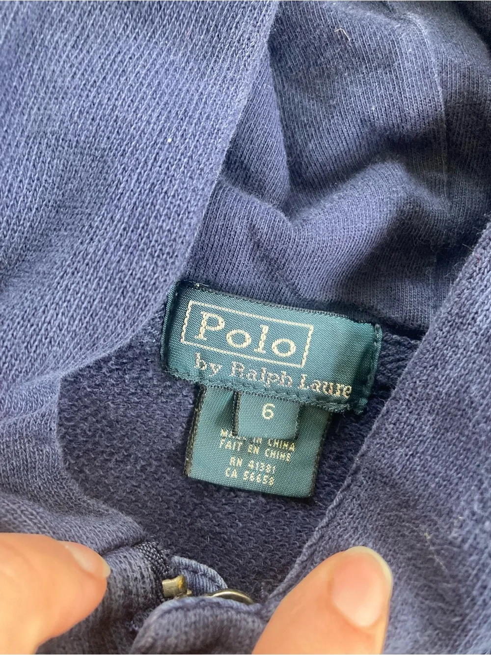 Ralph Lauren Navy Kids Hooded Toggle Sweatshirt
